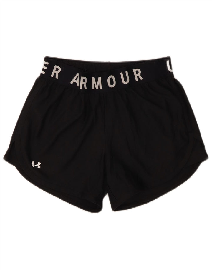 Pantaloni scurti de sport grafic Under Armour pentru femei UK 10 Small Black Poliester