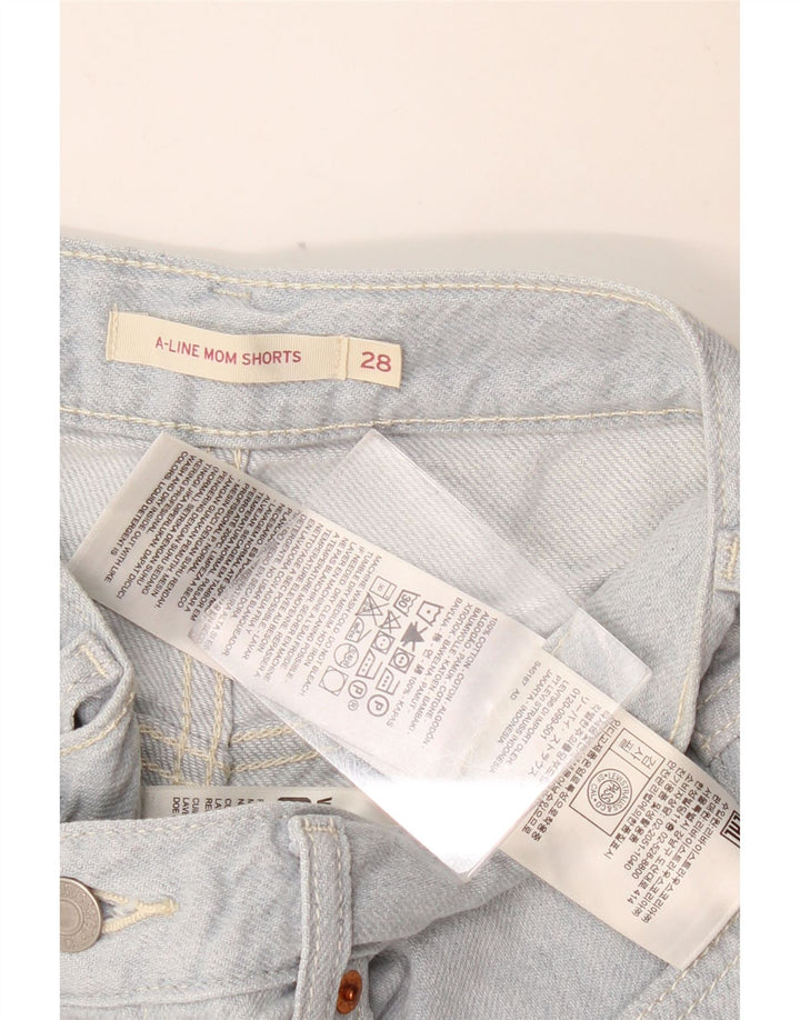 Pantaloni scurți din blugi pentru femeie LEVI'S Mom W28 bumbac albastru mediu