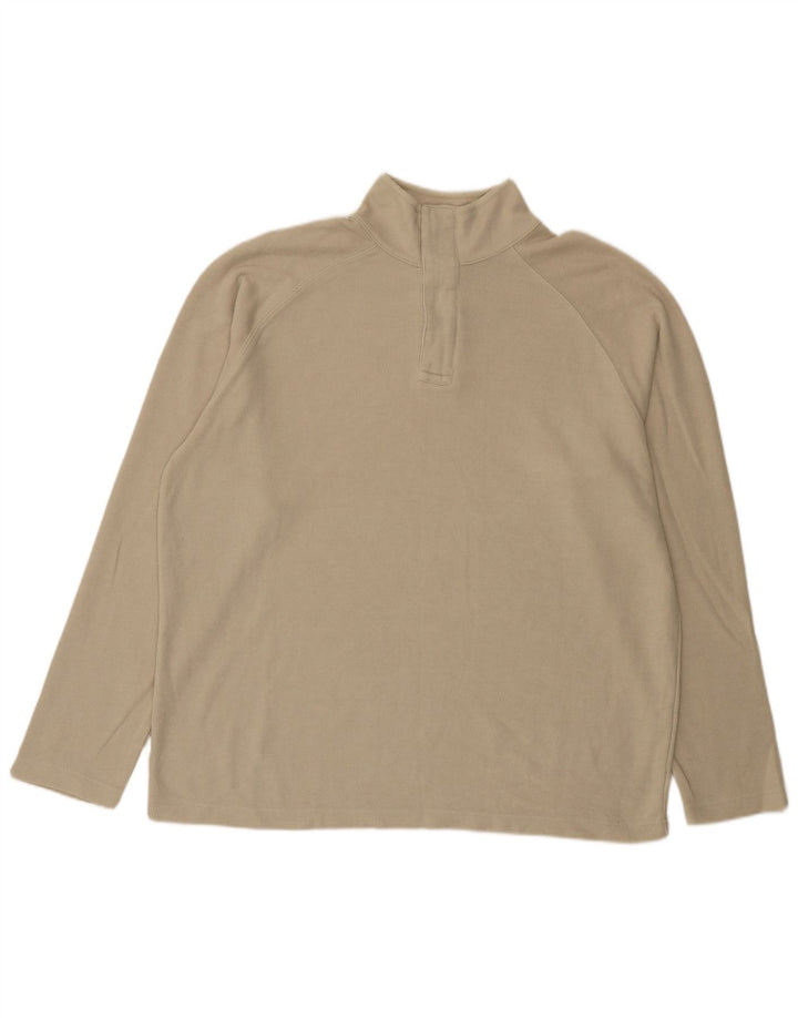 Top cu mânecă lungă, XL, bej, bumbac, cu fermoar, Gap