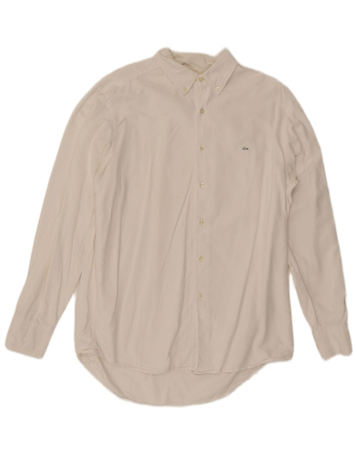 LACOSTE Mens Shirt Size 41 Medium White Cotton