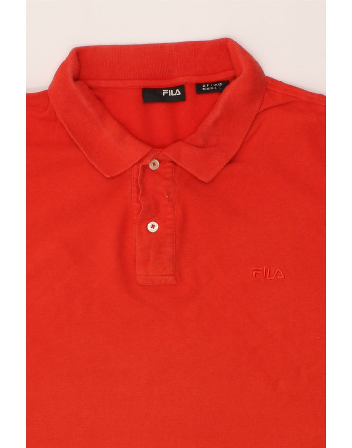 FILA Mens Polo Shirt Large Red Cotton Vintage Fila and Second-Hand Fila from Messina Hembry 