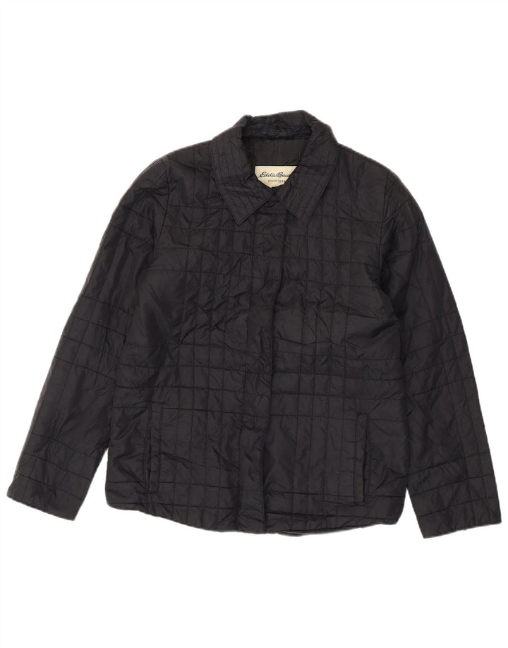 EDDIE BAUER Jachetă căptușită pentru femei UK 10 Small Black Nylon