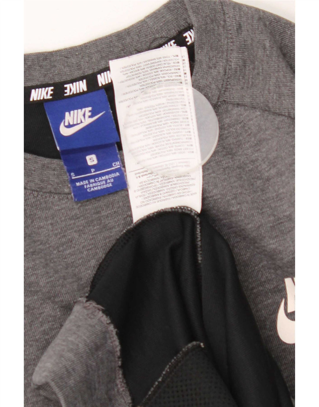 Hanorac grafic pentru bărbați Nike Jumper mic, gri, bumbac color bloc