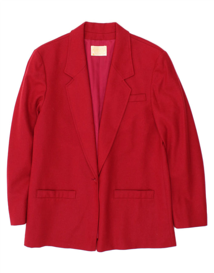 PENDLETON Womens 1 Button Blazer Jacket US 12 Large Red Virgin Wool Vintage Pendleton and Second-Hand Pendleton from Messina Hembry 