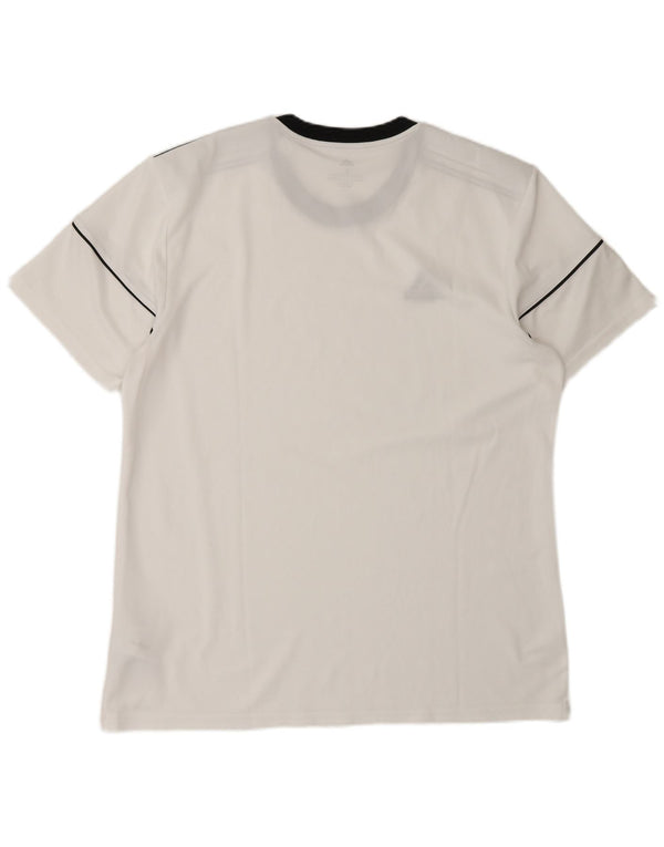 Tricou Adidas Climalite pentru bărbați Top mare din poliester alb