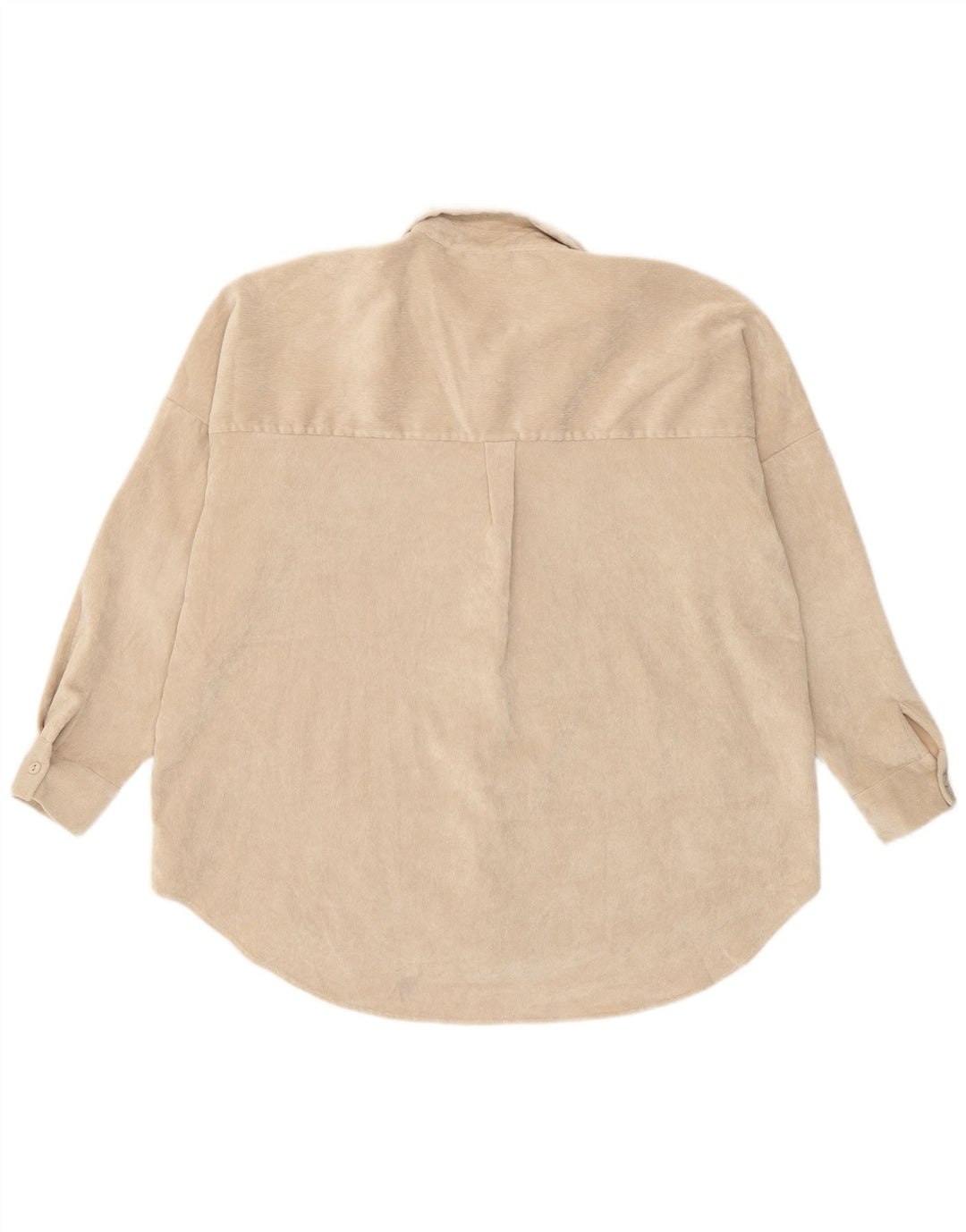 Cămașă oversize din velur pentru femei Zara UK 16 Large Bej
