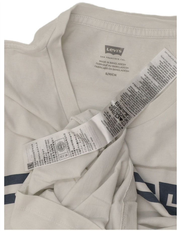 Tricou grafic Levi's pentru bărbați Top mic, alb, bumbac