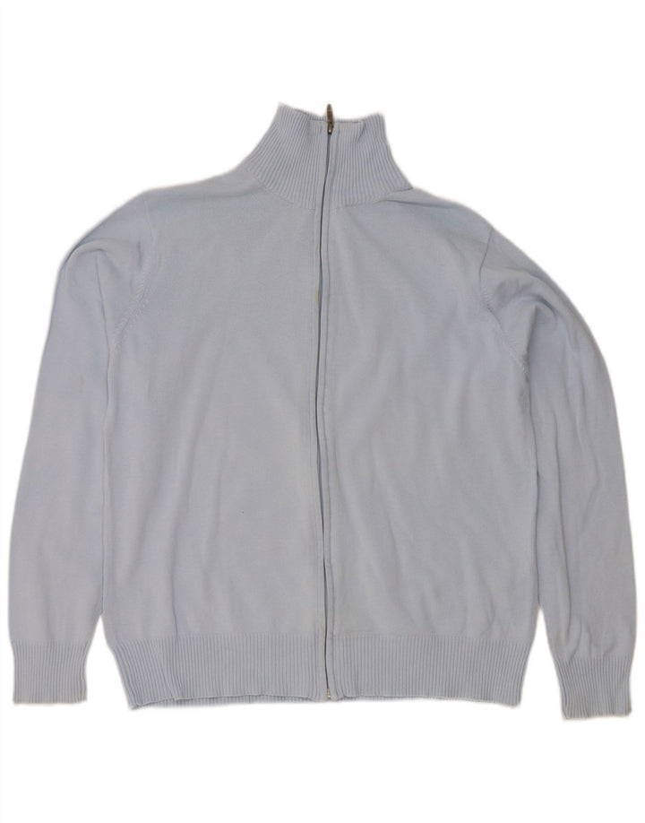 Pulover cardigan pentru bărbați Zara, mare, albastru, bumbac