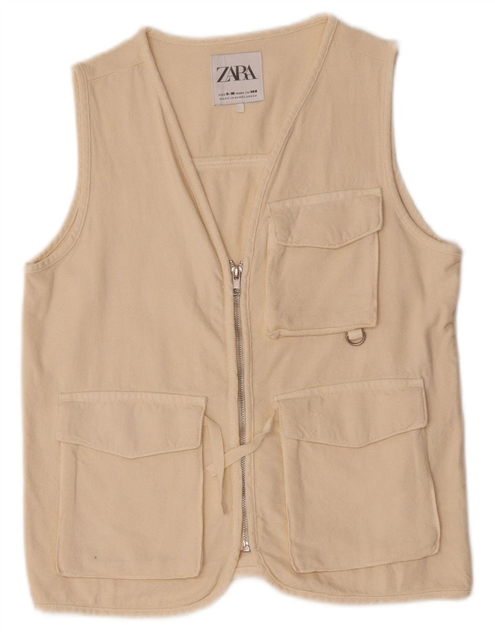 Gilet Zara Băieți Utility 9-10 Ani Bej Bumbac