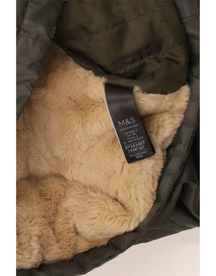 Jachetă ceară cu glugă supradimensionată pentru femei Marks & Spencer UK 8 Small Khaki
