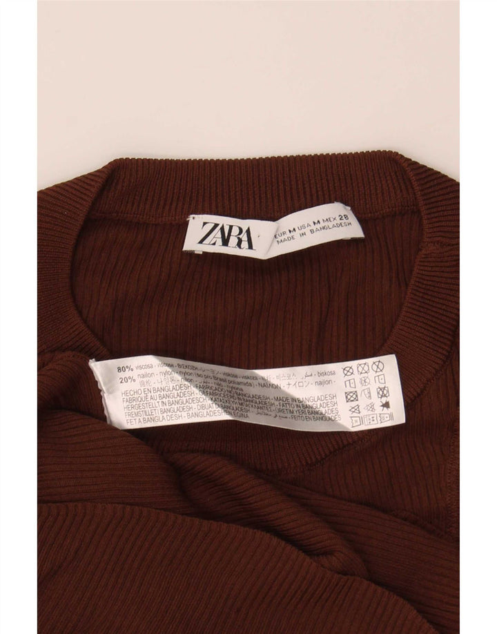 Vest Vest Top Femei Zara UK 12 Medium Brown Viscose