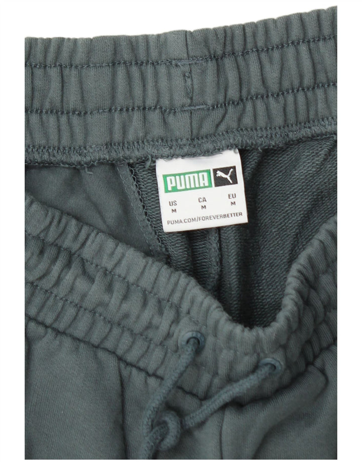 Pantaloni scurti sport PUMA pentru bărbați, bumbac verde mediu
