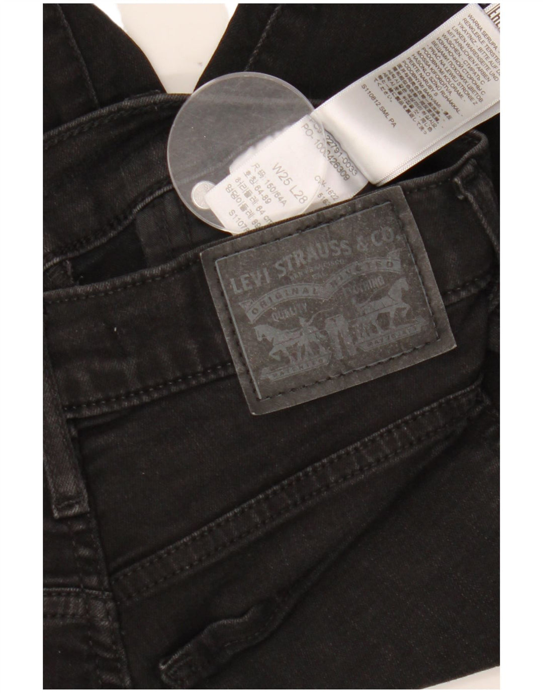 Blugi super skinny pentru femei Mile High L25 L28 bumbac negru LEVI'S