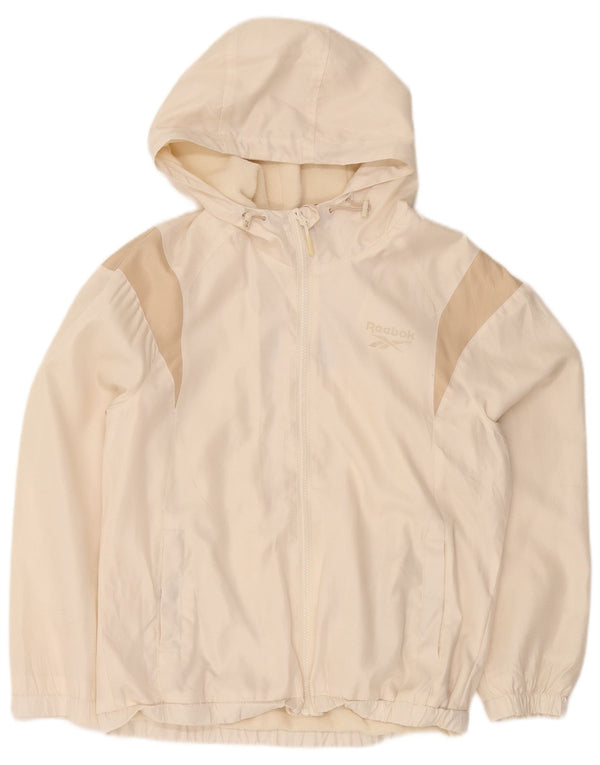 Jachetă de trening cu glugă grafică Reebok pentru bărbați UK 36 Small Off White