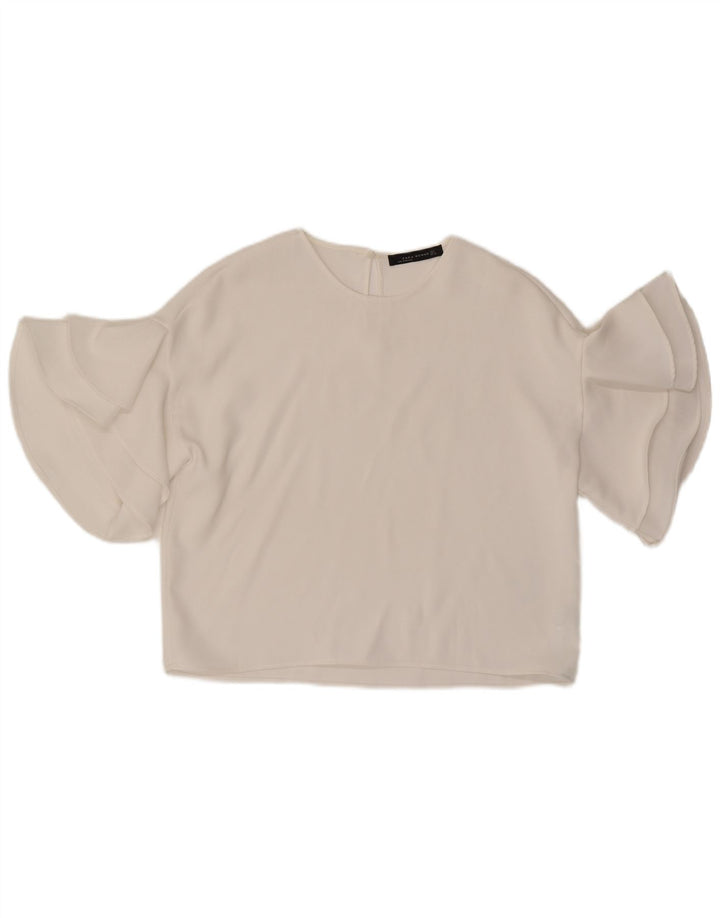 Bluză supradimensionată pentru femei Batwing Zara UK 10 Poliester alb mic