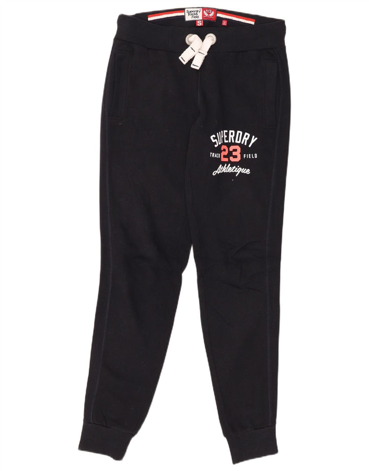 SUPERDRY Pantaloni de trening grafic pentru femei Pantaloni de jogging UK 10 Mic Bleumarin