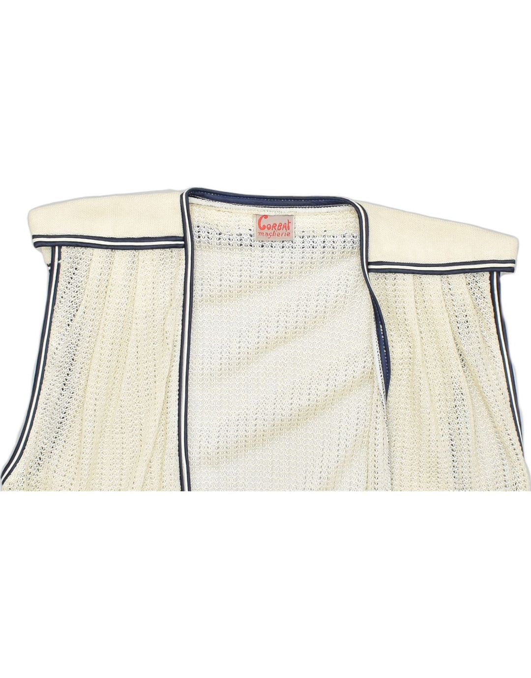 VINTAGE Womens Sleeveless Cardigan Sweater IT 44 Medium Beige Viscose | Vintage | Thrift | Second-Hand | Used Clothing | Messina Hembry 