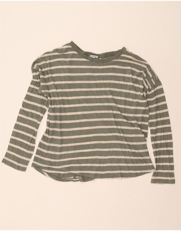 JIGSAW Top supradimensionat pentru femei cu mânecă lungă UK 14 Medium Green Dunge