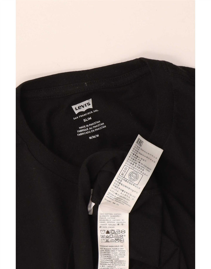 Tricou pentru bărbați Levi's Slim Top din bumbac mediu negru