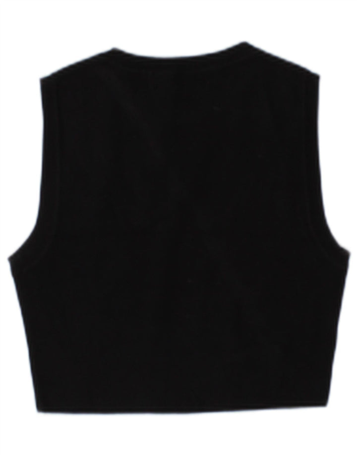 Top cu vestă pentru femei Zara UK 14, mare, neagră, viscoză