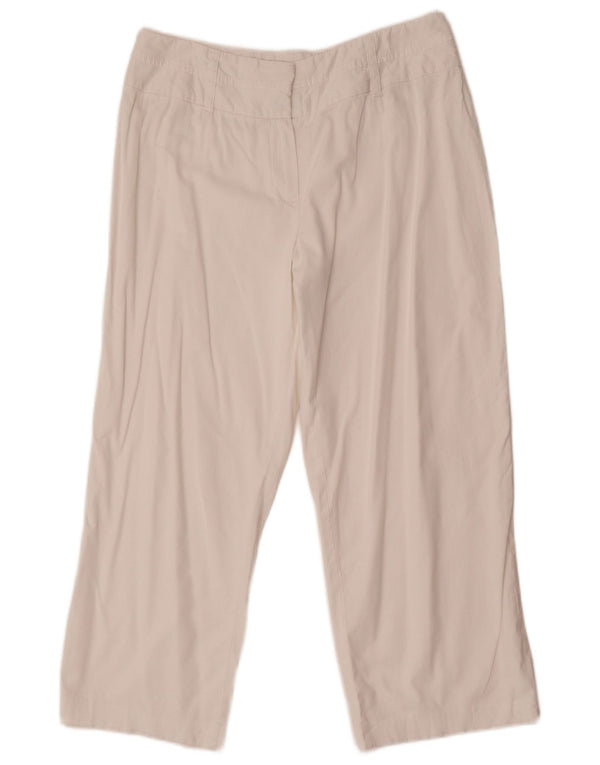 Pantaloni tăiați drepti pentru femei Marks & Spencer UK 12 Medium W30 L24 Alb