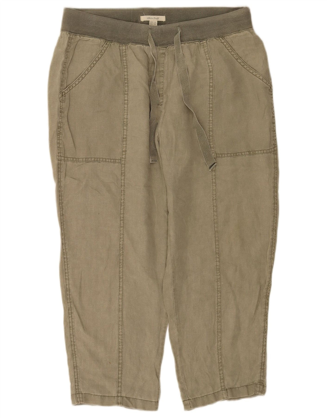 White Stuff Pantaloni tăiați pentru femei UK 12 Medium L32 L23 Kaki In