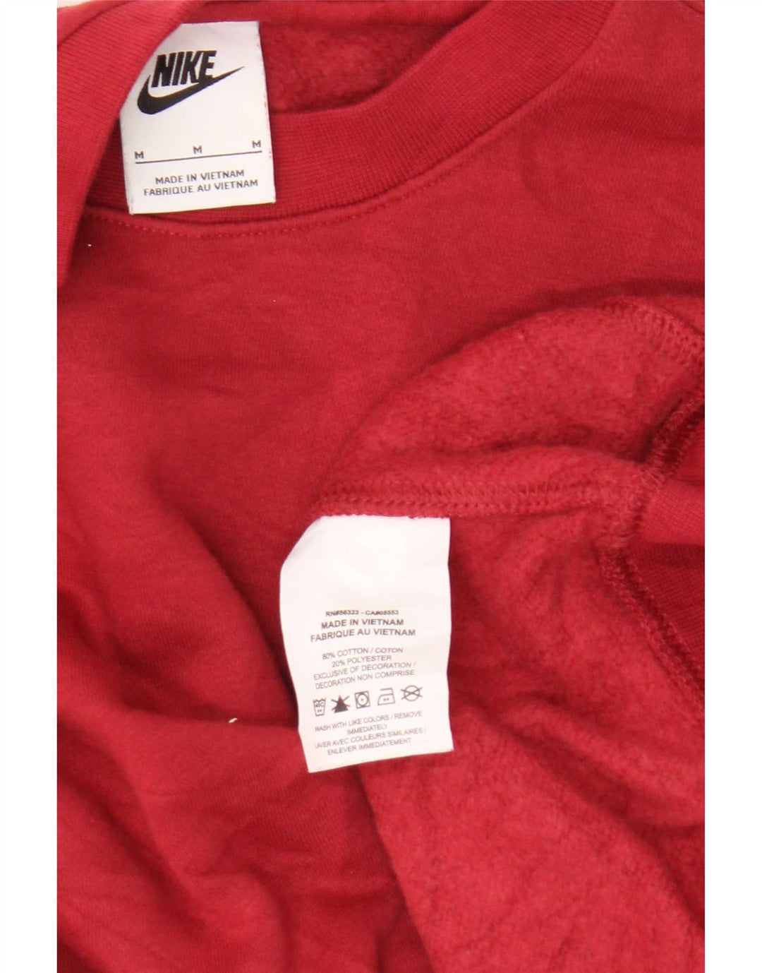 Pulover Nike pentru bărbați, bumbac roșu mediu