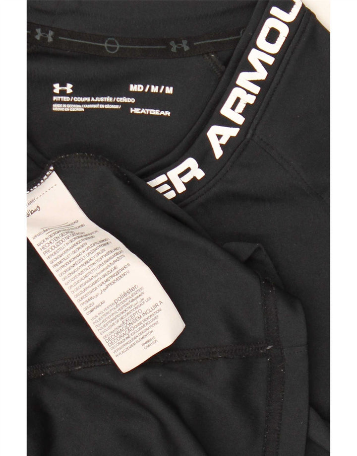 Tricou grafic Under Armour pentru bărbați Heat Gear Top Mediu Poliester Negru