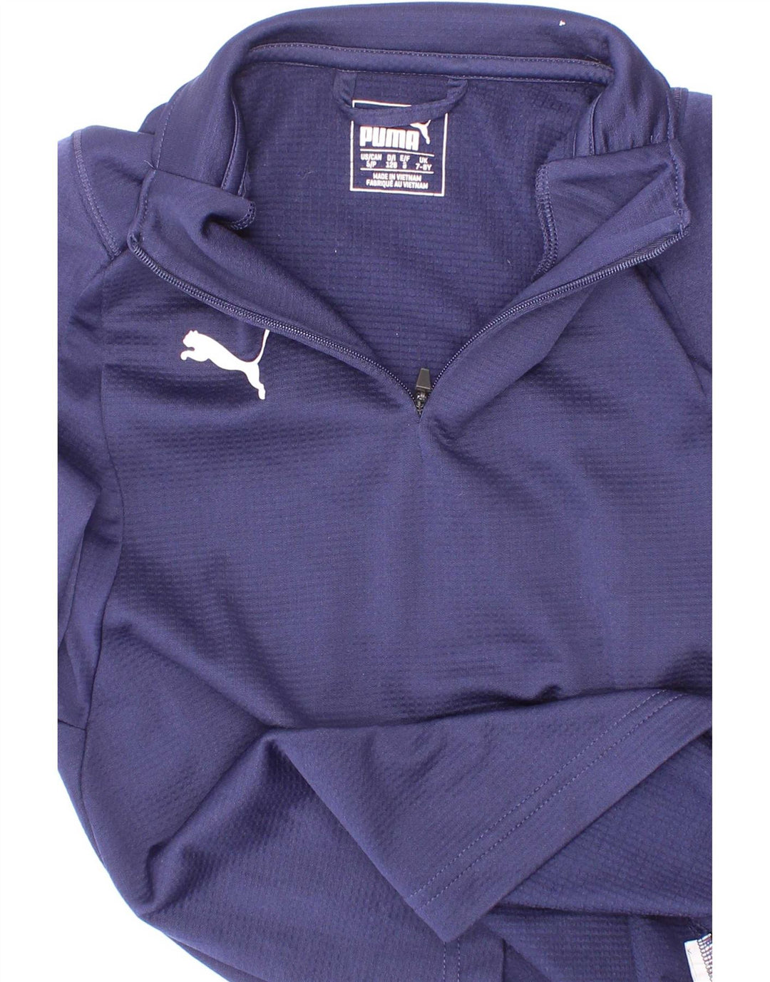 Trening Puma Boys Zip Neck Pullover Top 7-8 ani Bleumarin