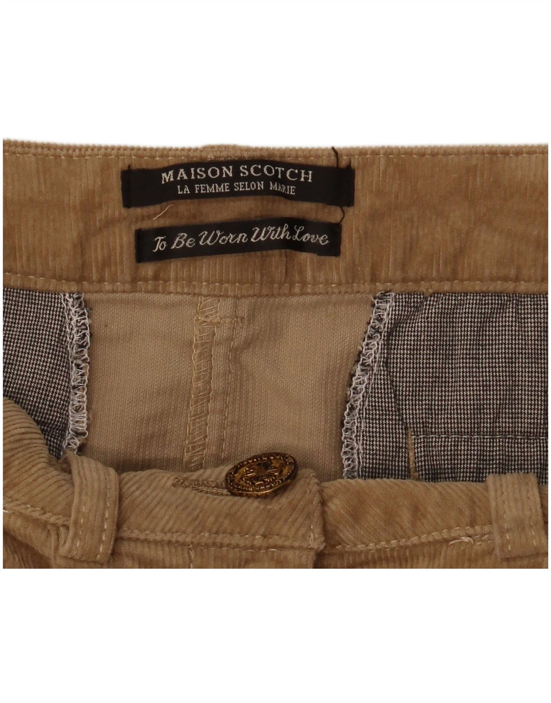 Fusta mini din velur pentru femei Maison Scotch W34 Maro mare