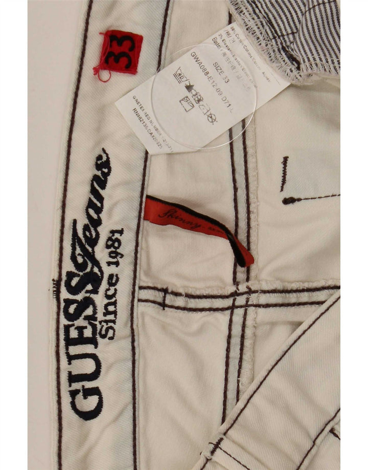 Blugi slim pentru femei Guess W33 L34 bumbac alb
