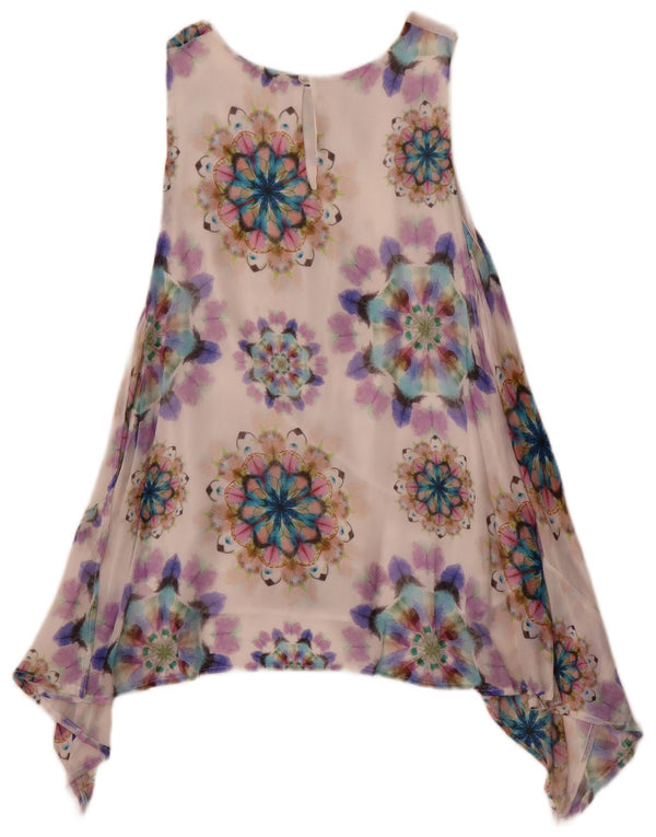 Top cu tunică asimetrică fără mâneci pentru femei Desigual UK 10 Small White Floral