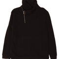 BENETTON Mens Zip Neck Sweatshirt Jumper XL Black Cotton Vintage Benetton and Second-Hand Benetton from Messina Hembry 