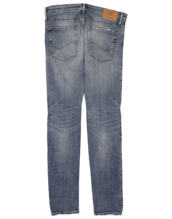 Jack & Jones Blugi Slim GLENN Distressed pentru bărbați L33 L34 Bumbac albastru