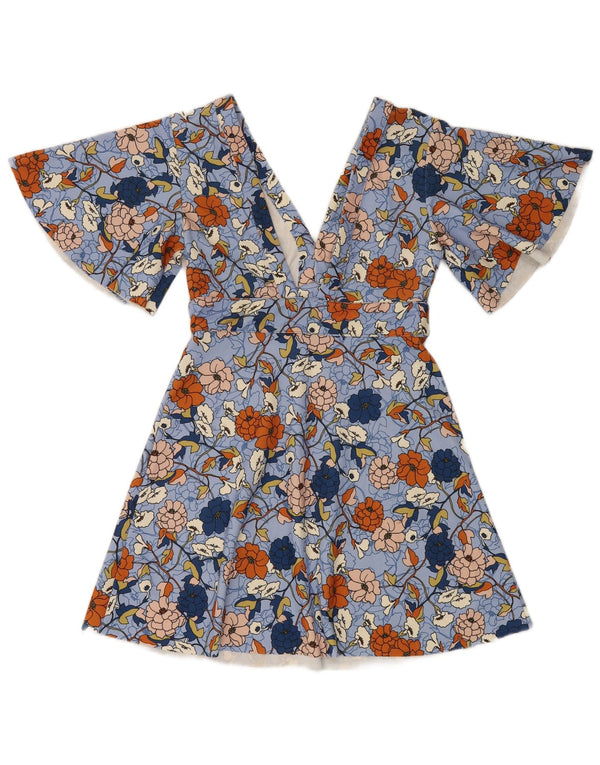 Rochie A-Line Liliac Liliac Zara UK 12 Medium Blue Floral