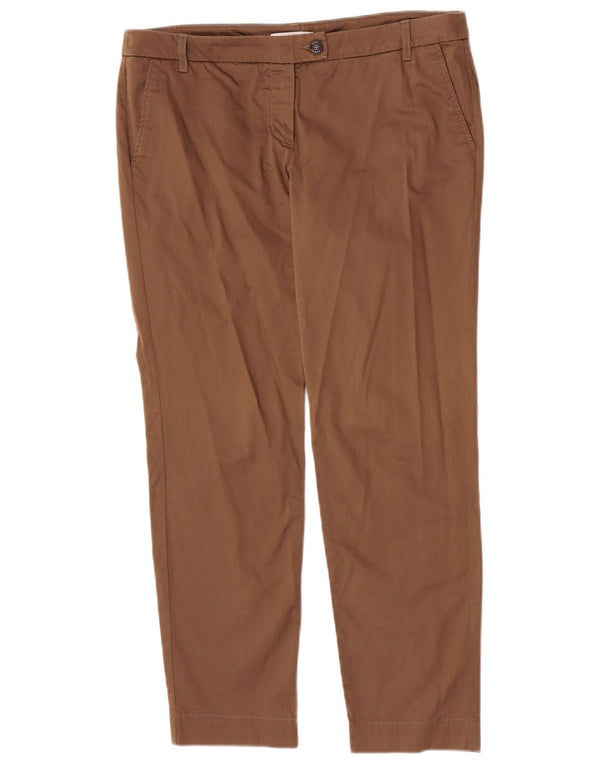 Pantaloni drepti pentru femei Marella UK 16 L34 L28 Maro Bumbac