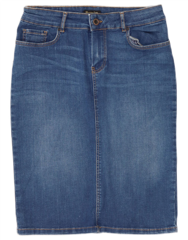 Fusta Denim Massimo Dutti Femei EU 38 Small W28 Albastru