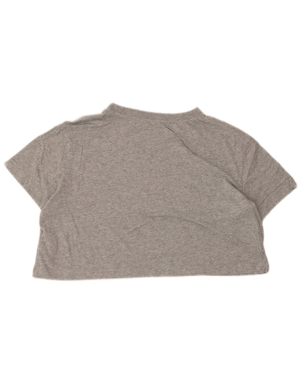 Tricou grafic NIKE Crop Loose Fit pentru femei UK 14 Medium Grey Flecked