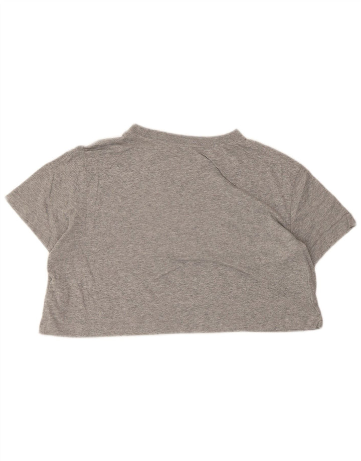 Tricou grafic NIKE Crop Loose Fit pentru femei UK 14 Medium Grey Flecked