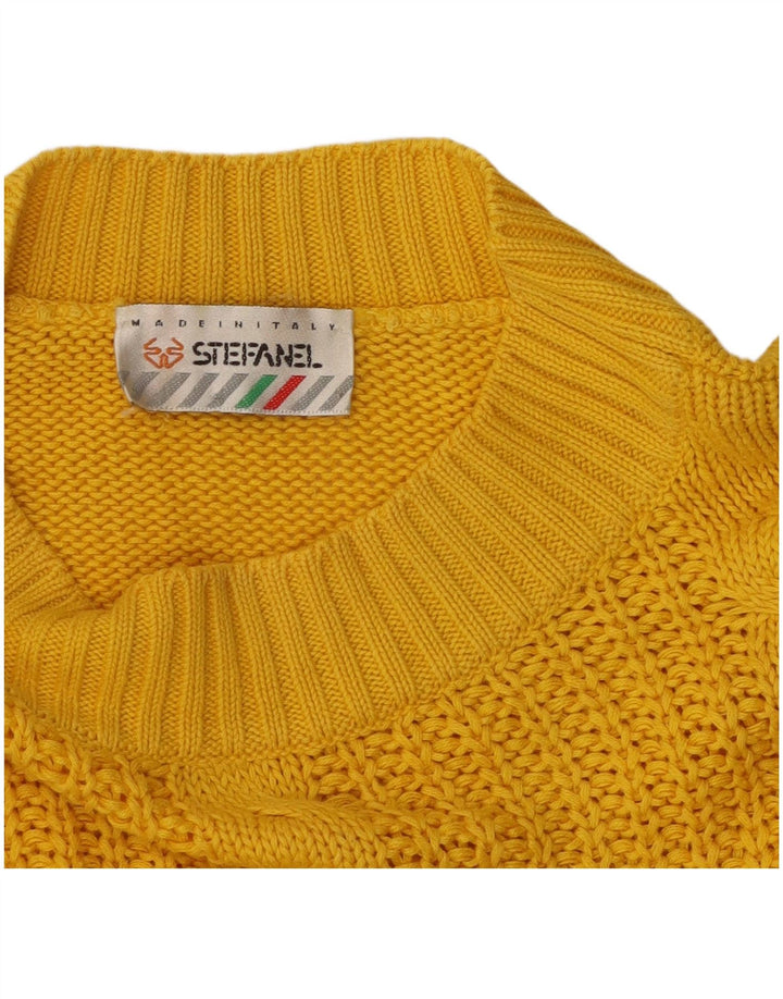 STEFANEL Pulover cu gât țestoasă pentru femei UK 14 Large Yellow
