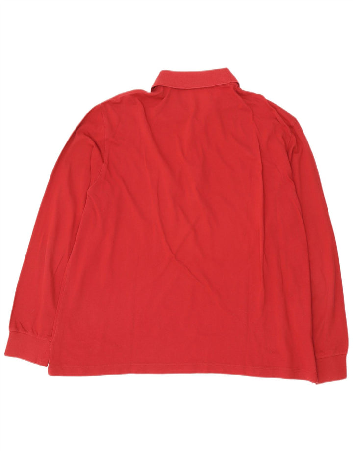 milano Tricou polo cu mânecă lungă pentru bărbați, roșu mare
