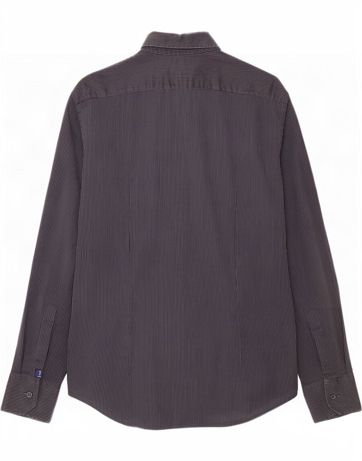 Cămașă Trussardi Jeans pentru bărbați, bumbac cu dungi, gri mediu