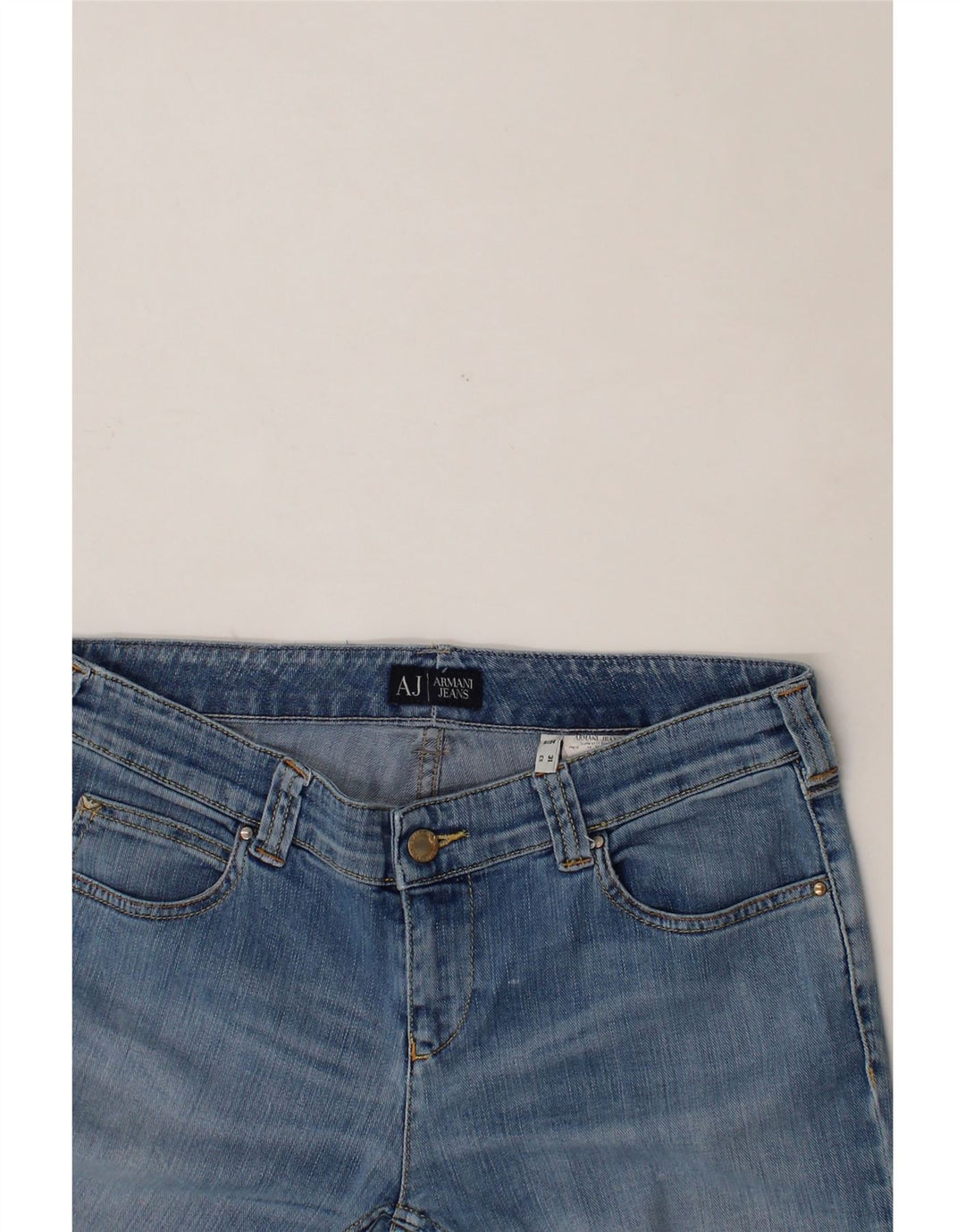 ARMANI Womens Slim Jeans W31 L31 Blue Cotton Vintage Armani and Second-Hand Armani from Messina Hembry 