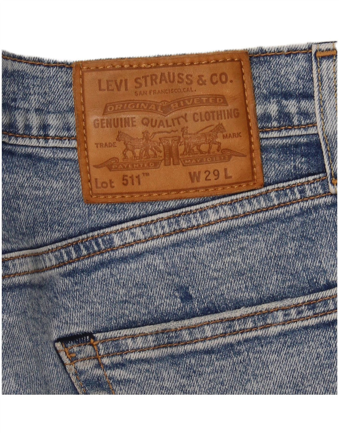 LEVI'S Mens 511 Slim Fit Denim Shorts W29 Small Blue Cotton
