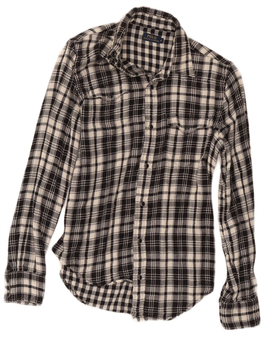 Cămașă Polo Ralph Lauren pentru femei US 8 Medium Black Check Bumbac