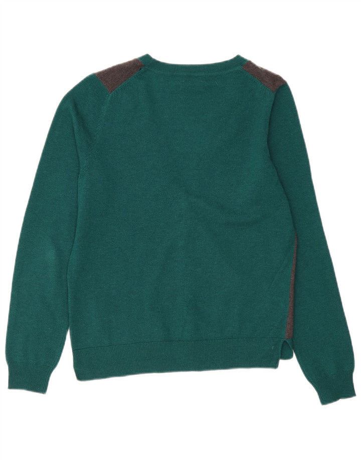 Pulover cardigan Massimo Dutti pentru femei UK 14 Medium Green Colorblock Lână