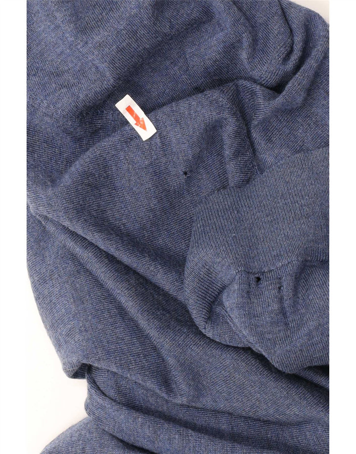Pulover Tommy Hilfiger pentru bărbați cu decolteu în V, lână merinos albastru mediu