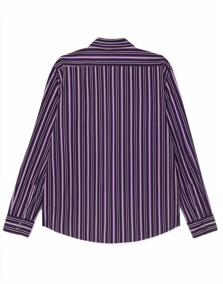 Cămașă pentru bărbați Hugo Boss, bumbac cu dungi mov