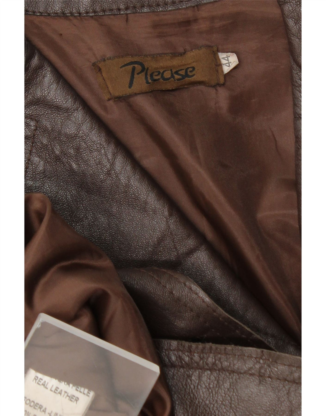 Geaca de piele vintage pentru femei IT 44 piele maro medie
