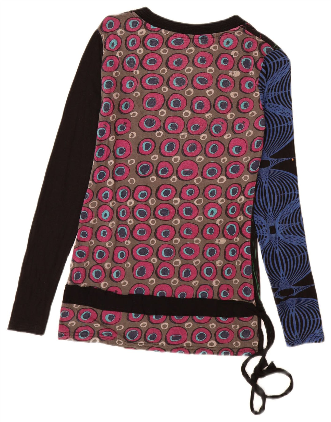 Top grafic pentru femei Desigual cu mânecă lungă UK 10, mic, multicolor, viscoză